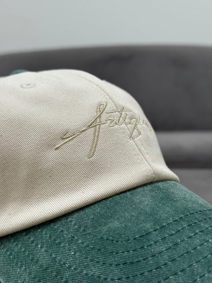 The Contrast Cotton Cap - Cream / Vintage Bottle Green