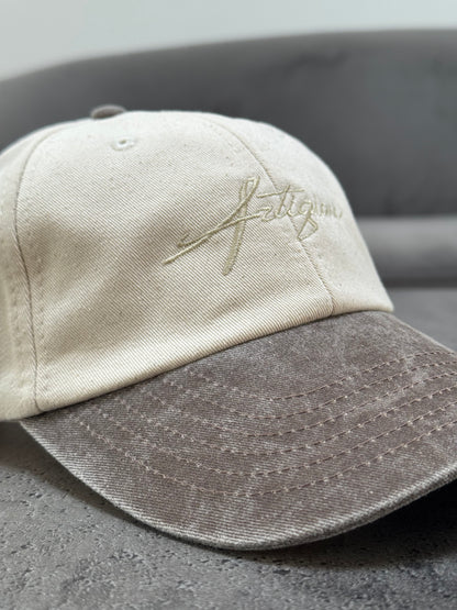 The Contrast Cotton Cap - Cream / Vintage Brown