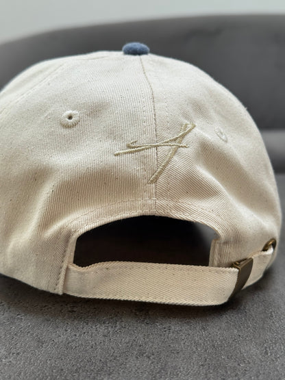 The Contrast Cotton Cap - Cream / Vintage Denim