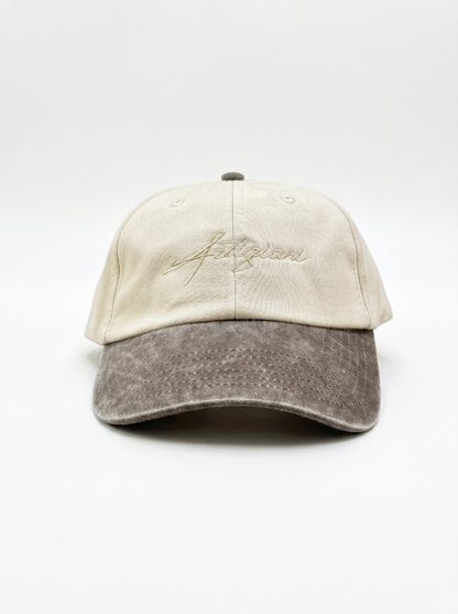 The Contrast Cotton Cap - Cream / Vintage Brown
